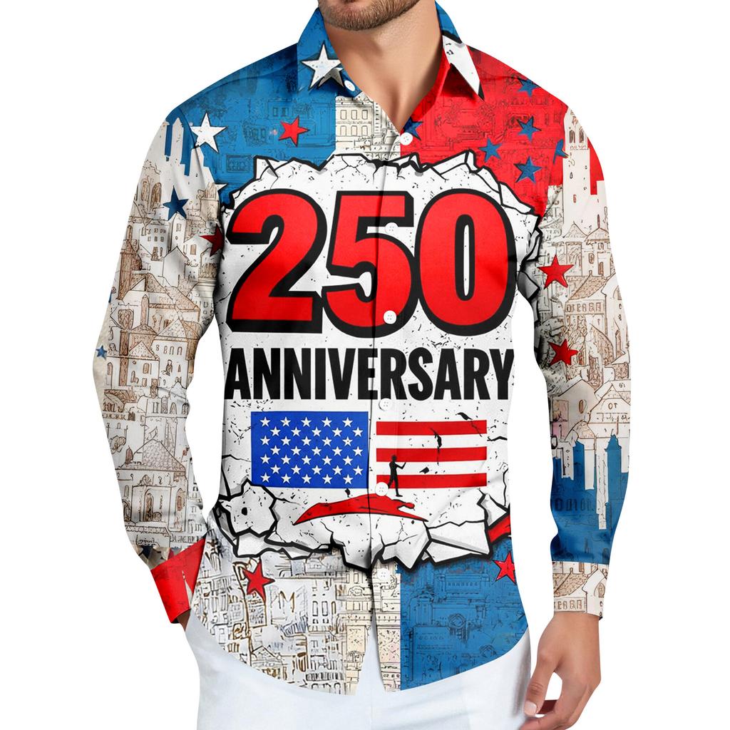 Men's Shirt American Founding Printed Long Sleeve Button-Down Shirt