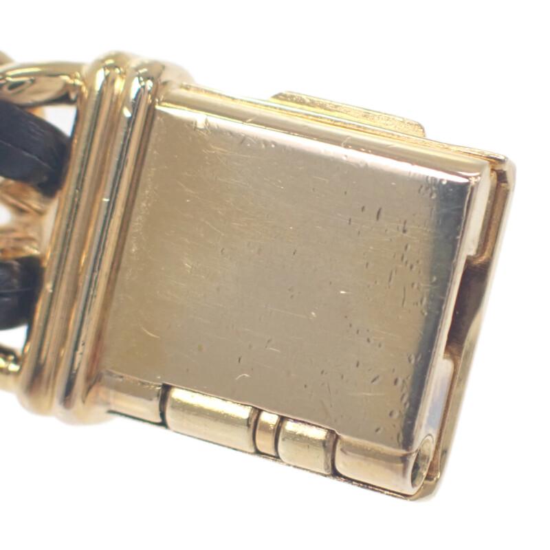 Chanel H0001 S Uhren Vergoldet/Leder Damen schwarzes Zifferblatt