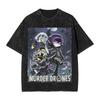 Science Fiction Adventure Anima Murder Drones TShirt Unisex Women Vintage Washed Cotton Summer Tee Harajuku Fashion Oversized Tops