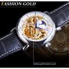 Forsining Erkek Moda Rahat İçi Boş Ay Evresi Oymalı İçi Boş Otomatik Mekanik Saat GMT1125-1-A