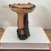 Hagefugl Mater Resin Statue Utendørs Terrasse Gård Plen Frittstående Eventyr Trehus Dyreskulptur Ornament Fuglebad Skål Vanning Fôring