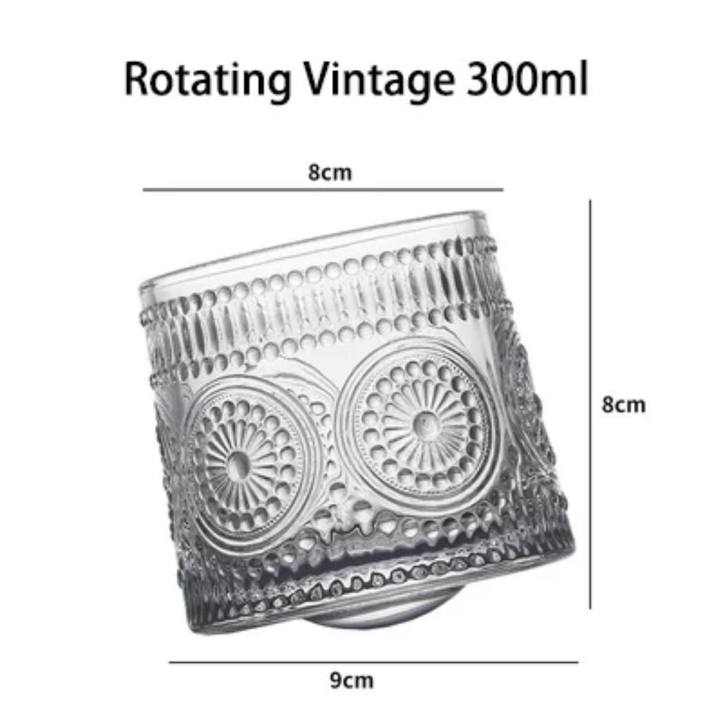 Spinning Whisky Glass Whiskey Tumblers, Old Fashioned Scotch & Bourbon Glasses