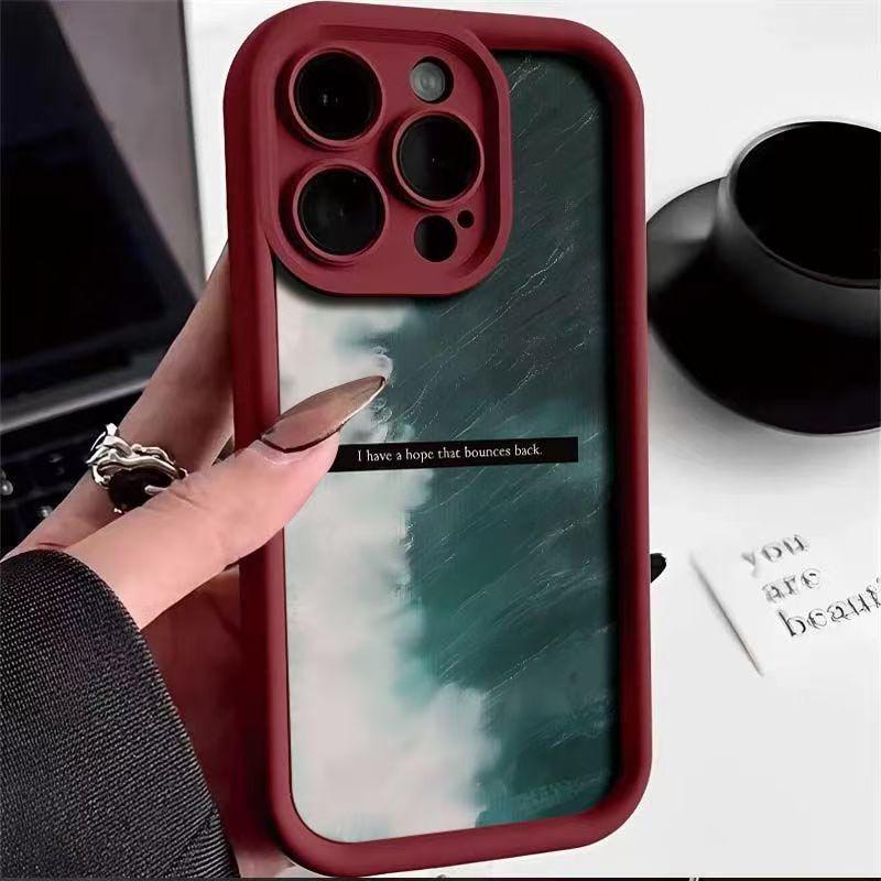 

Изумрудно-зеленый чехол с волнами для iPhone 14 Pro, 15, 16 Pro, 17 Pro Европейские/Американские модели 14 Plus