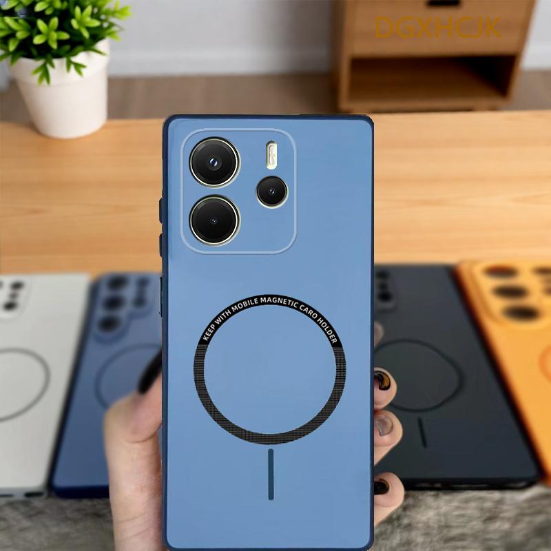 

For Redmi Note 14 Case Redmi Note 14 4G Phone Case Redmi Note 14 5G Cover Shookproof Color magnetic hard Silicone back cover Redmi Note 14 4G (Global)