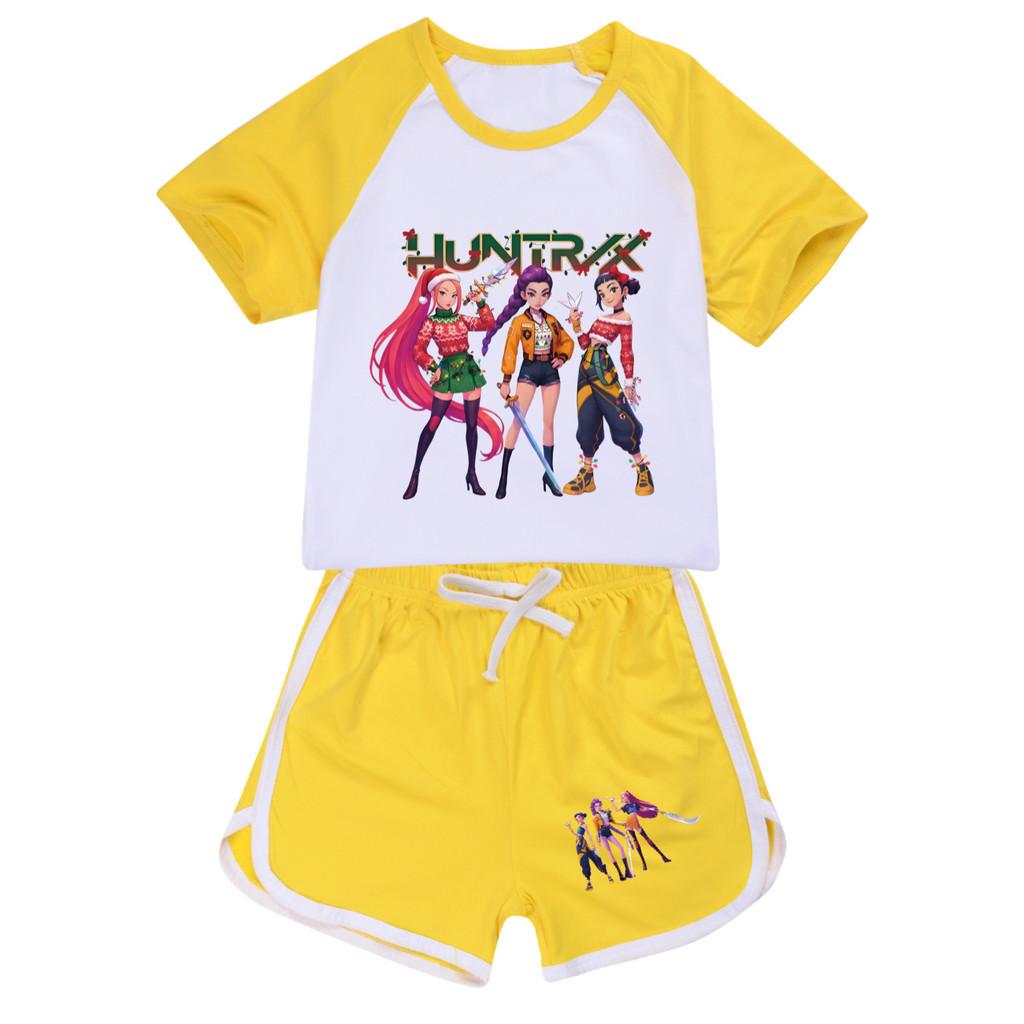 5094 Kids Girls Christmas POP Rumi Zoey Mira Print T-shirt Shorts Sport Tracksuit Clothes Set