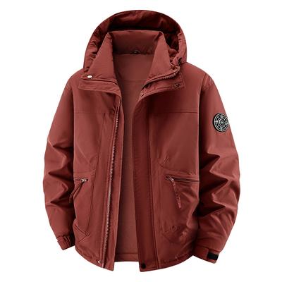 Winter Thick Warm Coat Men's Solid Color Hooded Jacket Men's Casual Loose Jacket Loose Jacket