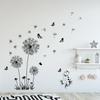 Niedliche Katze Schwarzer Löwenzahn Wandaufkleber Schmetterlinge Wand Wohnzimmer Schlafzimmer Fensterdekoration Wandbild Kunstaufkleber Heimdeko Aufkleber