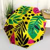 1pc Tropical Leaves Pattern Automatic Folding Umbrella - Portable Collapsible Design, 8-Rib Iron Frame, Durable Fabric yy251125079