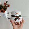 Christmas Mug, Cute Cartoon Snowman Wearing a Scarf, Embossed Ceramic Coffee Mug, Perfect Christmas Gift, for Christmas Use
