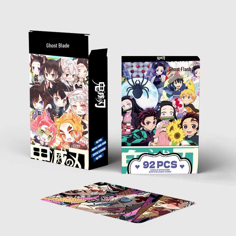 Demon Slayer LOMO Cards: 92 Double-Sided HD Color Photo, Greeting Cards, Bookmarks & Stickers Collection