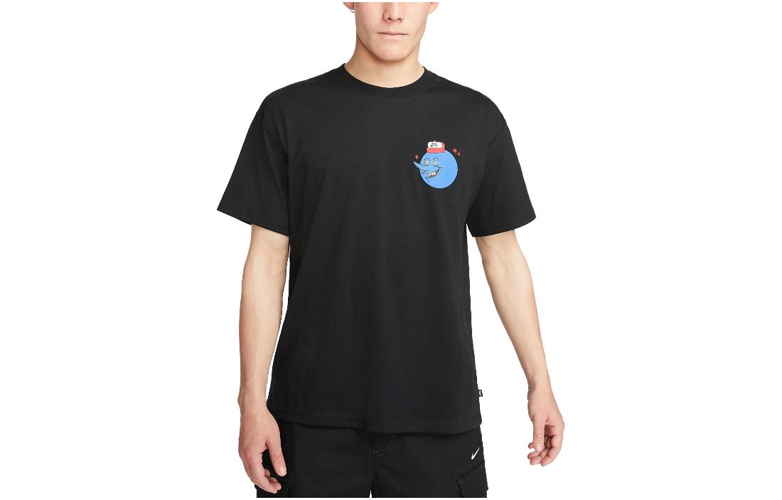 

Nike T Shirts Men s Black Crew Neck Moderate Straight Fit FB8137-010 M