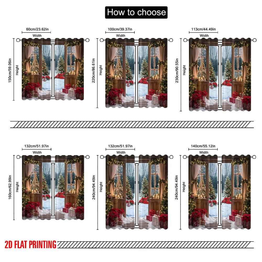 2pcs 2D Flat Printing Merry Christmas Popular Drapes Christmas13 Machine Washable Fabric Without Electricity Party Decorations