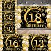 Šťastné 18. narozeniny Zlatý Banner Pozadí Pro Muže Ženu Balónková Opona 40 let Jubilejní Párty Fotografie Pozadí Dekor