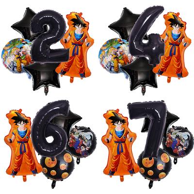 Anime Son Goku Dekoracje na Urodziny Dzieci Balony z Liczbami Dragon Ball Kolekcja Chłopiec Dziewczynka Upominek na Imprezę Kreskówka Baby Shower Dekoracje Urodzinowe