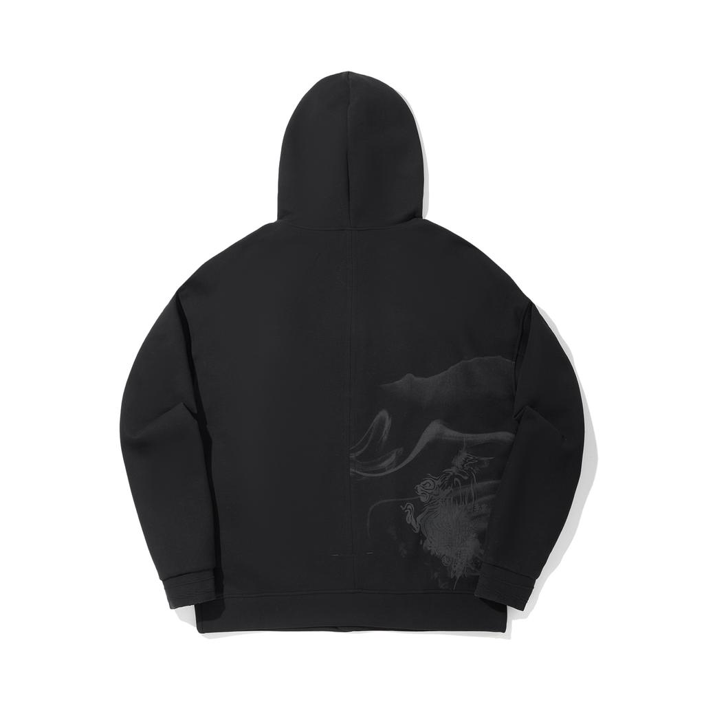 Li Ning X Jackie Chan Collaboration Kung Fu Series Printed Single-Breasted Hooded Comfortable Breathable Loose Sweatshirt Men Sweatshirt AWDV621-2