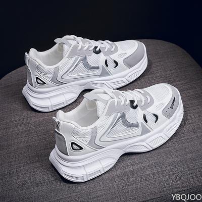 Women's New Spring Lightweight Breathable Mesh Sports Shoes Women's Fashionable Versatile Thick Soled Casual Running Shoes