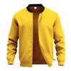 Giacca Bomber Casual da Uomo a Manica Lunga, Colore Unito, Collo Alto, con Zip