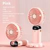 Portable Handheld Mini Fan 3000mAh Foldable Neck Hanging Fans 5 Speed Adjust USB Charge Fan with Phone Stand and Display Screen
