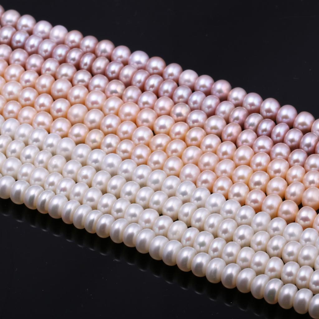 1String, Natural Freshwater Pearls, 6-7Mm Rondelle Pearl Beads for Jewelry Making DIY Necklace Supplies, Birthday Party Gifts for Women, 36cm
