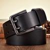 4.3Cm Wide Thick Real Cowskin Genuine Leather Belt For Men High Quality Casual Male Belt Double Pin Buckle Cowboy Business Strap