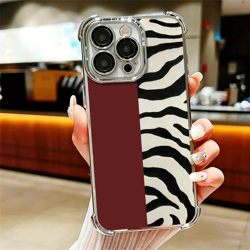 

Leopard Print Trend Desgin Plating Phone Case For Iphone 16 17 Pro Max Air 16E 14 15 Plus 12 13 Mini Anti-Fall Airabag Cover iPhone 14 Plus