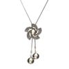 Elegant Look Simulated Pearl Long Necklaces Women Bijoux Stylish Crystalline Flower Stylish Jewelry Sweater Necklaces PendantsElegant Pendant Necklace