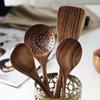 7pcs Natural Teak Wooden Spoons for Cooking - Non-Stick Spatula Set with Comfortable Grip - Perfect for Back To School Supplies