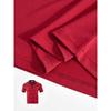 Men's Red Black Color Block Polo Shirt, Casual Short Sleeve Contrast Collar Performance Golf Top