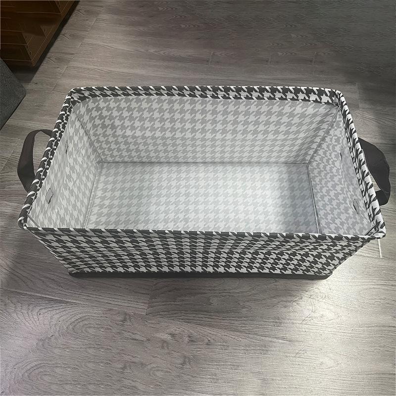 Houndstooth Foldable Pants Storage Box with Steel Frame