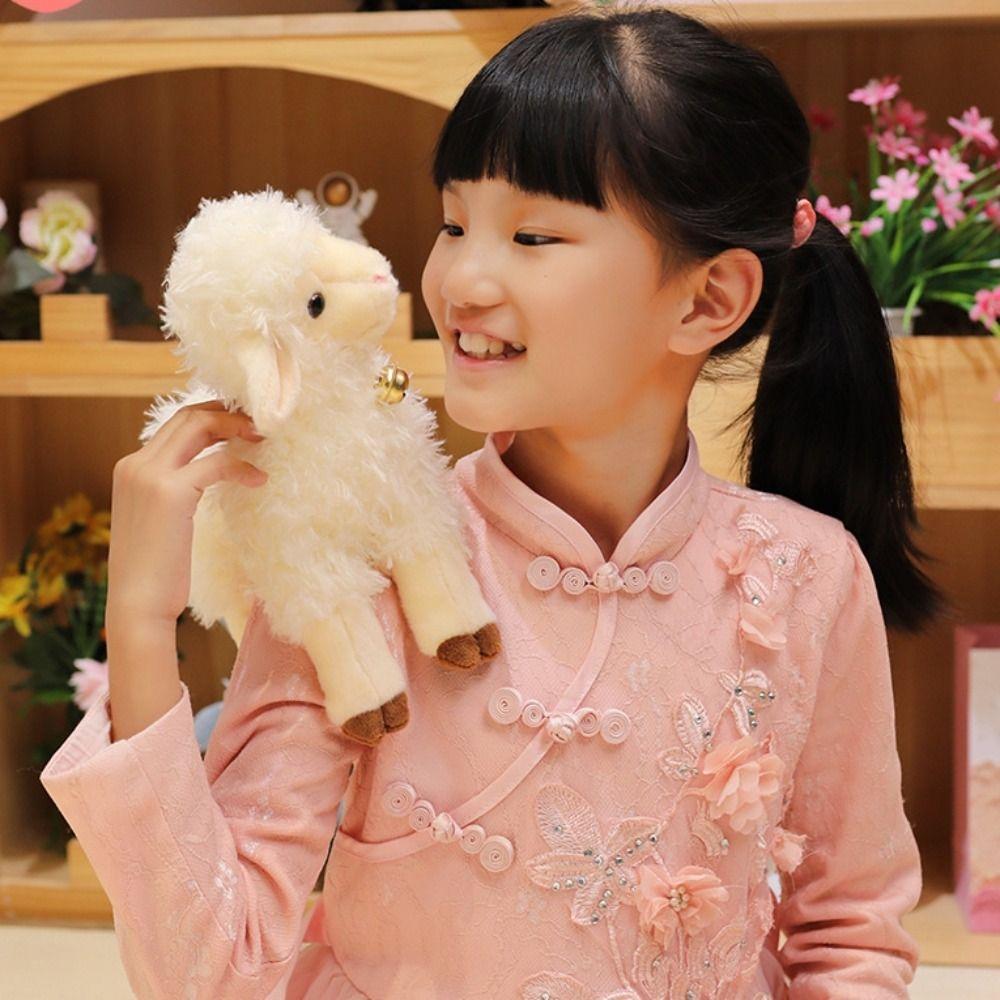 Flauschiges Lamm-Stofftier 25/30cm Lamm-Schlüsselanhänger Große Ohren Lamm-Stofftiere Zimmerdekoration