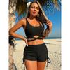 Sommer Schwarz Separate Badeanzüge Tankini Set Damen Bademode Sport Strandbekleidung Zweiteilige Badeanzüge Pool Frauen Badeanzug