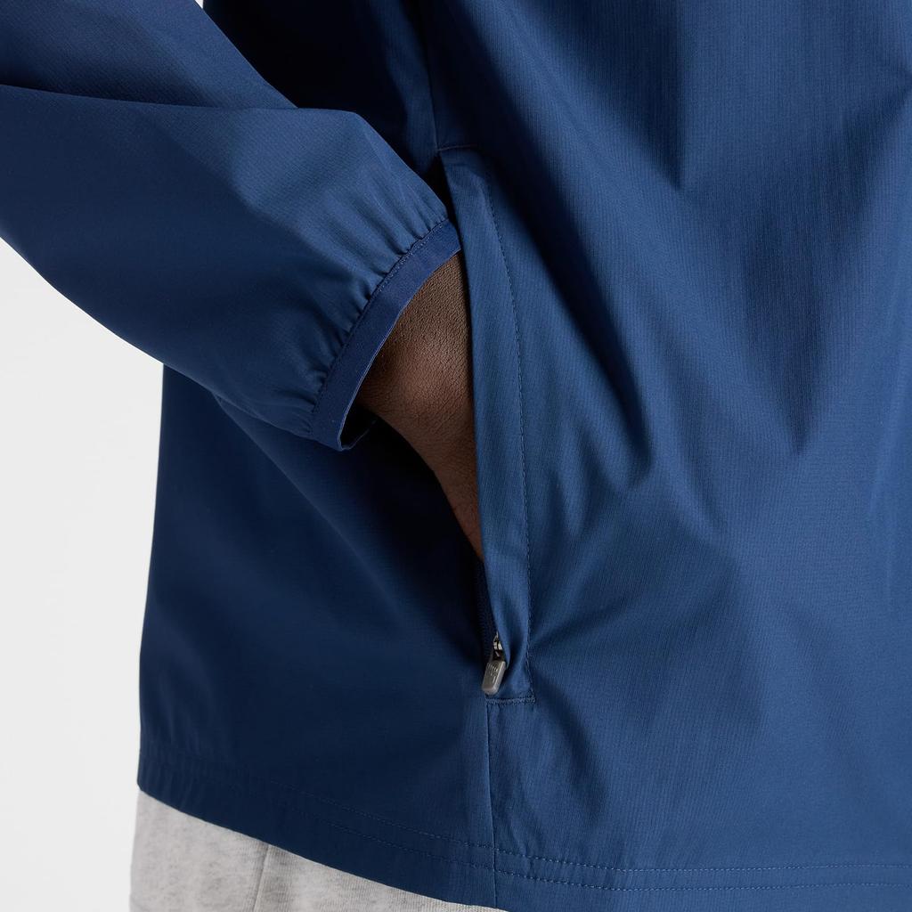 New Balance Men's Sport Essentials Running Coat Jacket (MJ41243) Shoreline Blue - Windproof, Water Repellent, Quick Dry (sizeM)