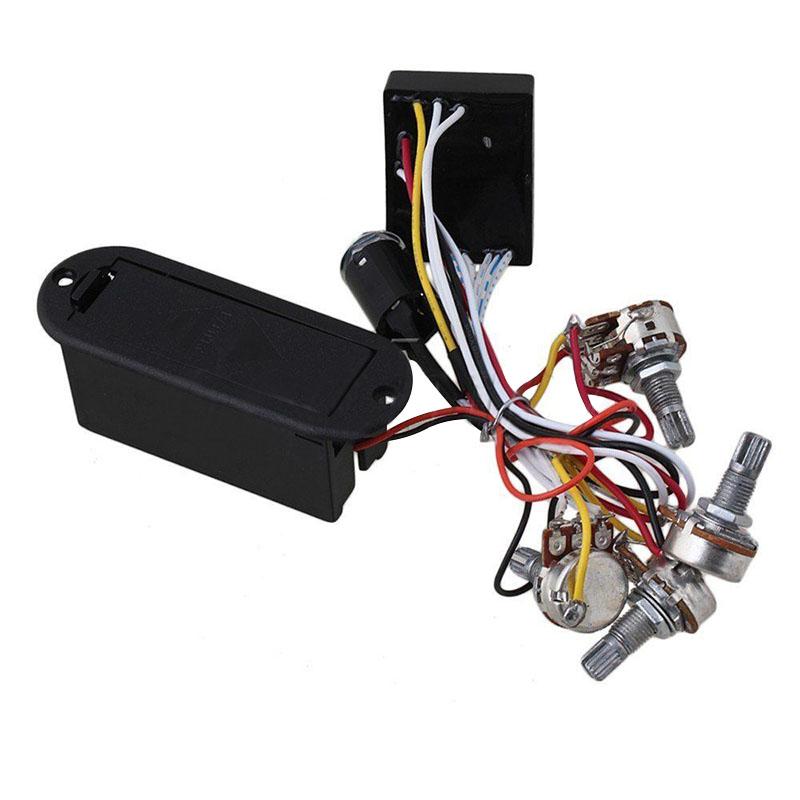 2 Band Active Bass Guitar EQ  Preamp Circuit Pickup Black