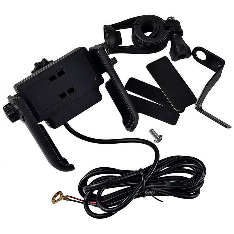 Motorcycle Phone Holder with Charging for Mirror Mount Strong For Construction Fits Most Motorcycles and Ebikes