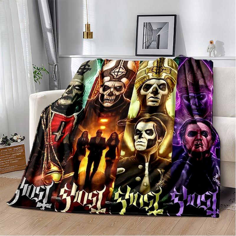 29 Stil Ghost Band Papa Emeritus Heavy Metal Dunkel Weiche Plüschdecke, Flanell Überwurfdecke für Wohnzimmer Schlafzimmer Bett Sofa