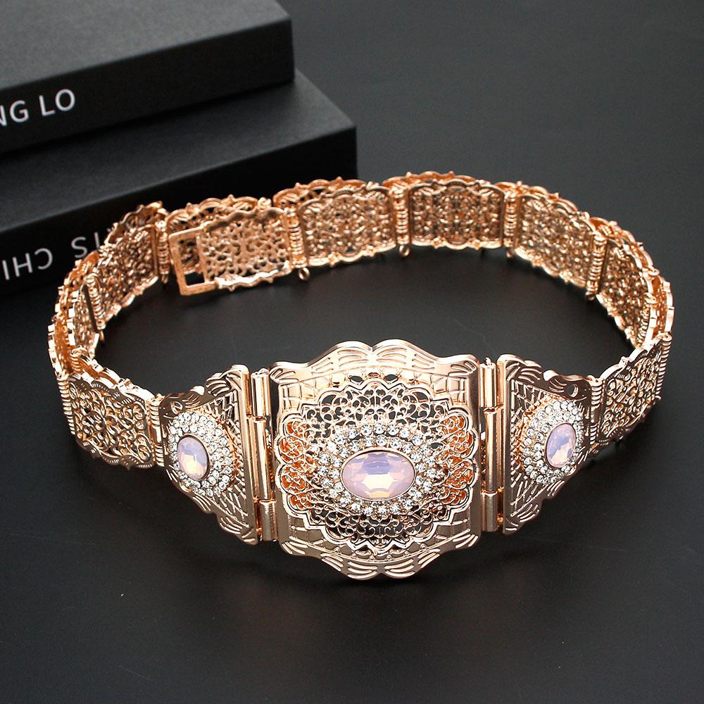 New Pink Crystal Belt Bride Wedding Jewelry Women Dress Belt Waist Chain Clothing Accessories