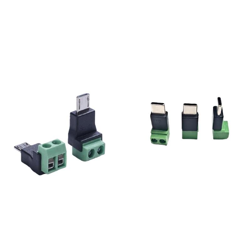 1/3Pcs 5V Solderless Green Charging Adapter Type C/Micro Male To 2 Pin For Toy Intelligent Devices Phone And Computer