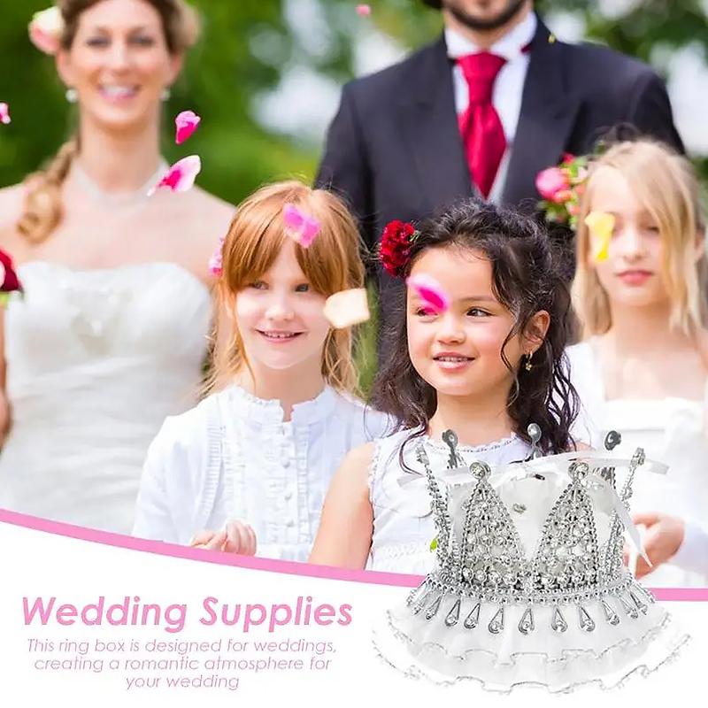 1ks držák mini prstenu krabička na prsteny krajka pouzdro na šperky tvar korunky drahokamy kreativní dárky svatba