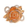 2026 European and American Niche Retro Rose Ring Women, Rose Gold Plated, Hand Brushed Inlaid Zirconium Ring