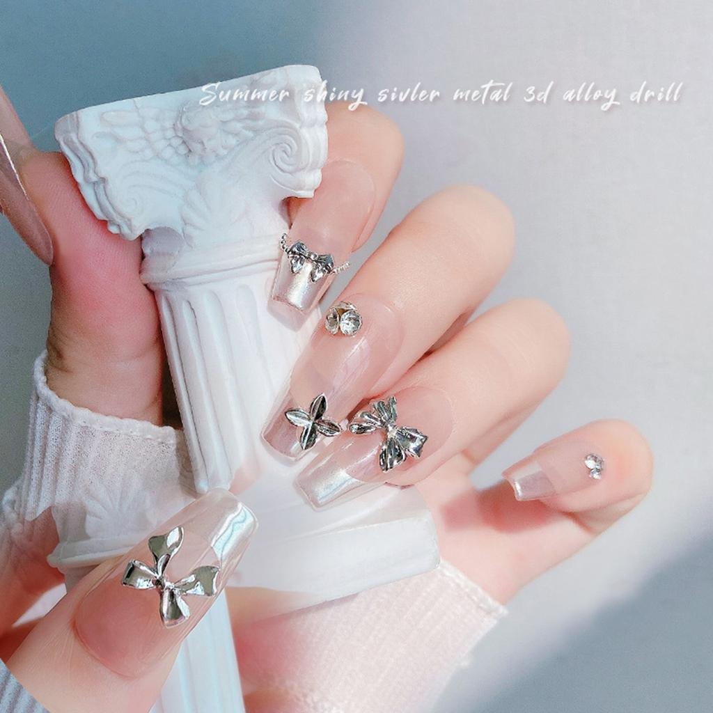 Metal Nail Art Studs 3D Metal Nail Art Jewelry Decorations Bows Rabbits Moon Multi-Shapes Nail Decoration Accessories