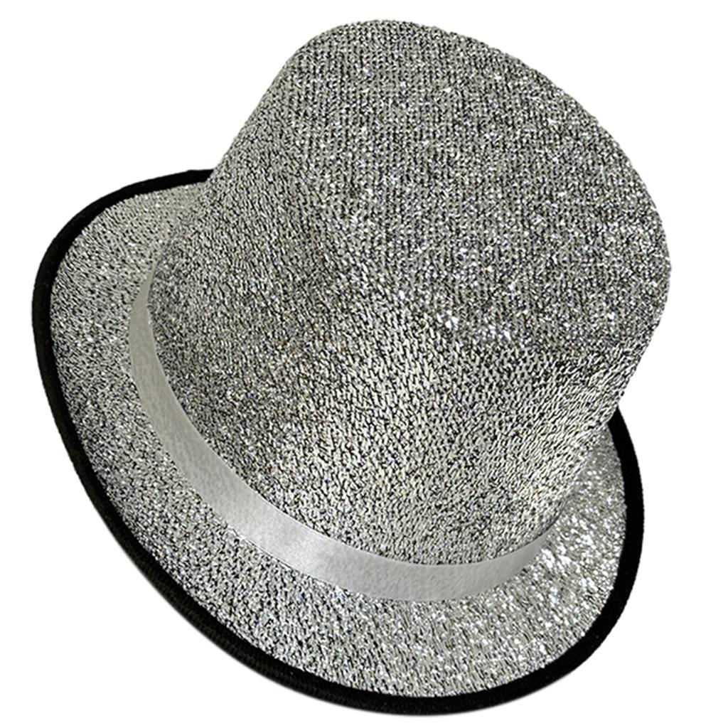 Blingbling Fedora Glitzer Hut mit kurzer Krempe für Damen Herren Foto-Requisiten Western Fedora für Parade-Shows Unisex-Trageweise