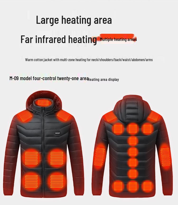Abrigo Inteligente de Algodón para Parejas para Exterior con Control de Temperatura de 21 Zonas