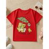 European Sizes Baby Short Sleeve Spring Summer Fall Cute Cartoon Crocodile Duck Umbrella Print Casual T-Shirt