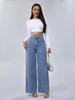 Heißer Artikel! Damen High Waist Lässige Lockere Weite Bein Jeans - Blau