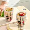 1pc Leak Proof Portable Salad Cup with Fork Large Capacity Drainable Fruit Container,Ventilation Holes Colorful Cartoon Design for Office,School