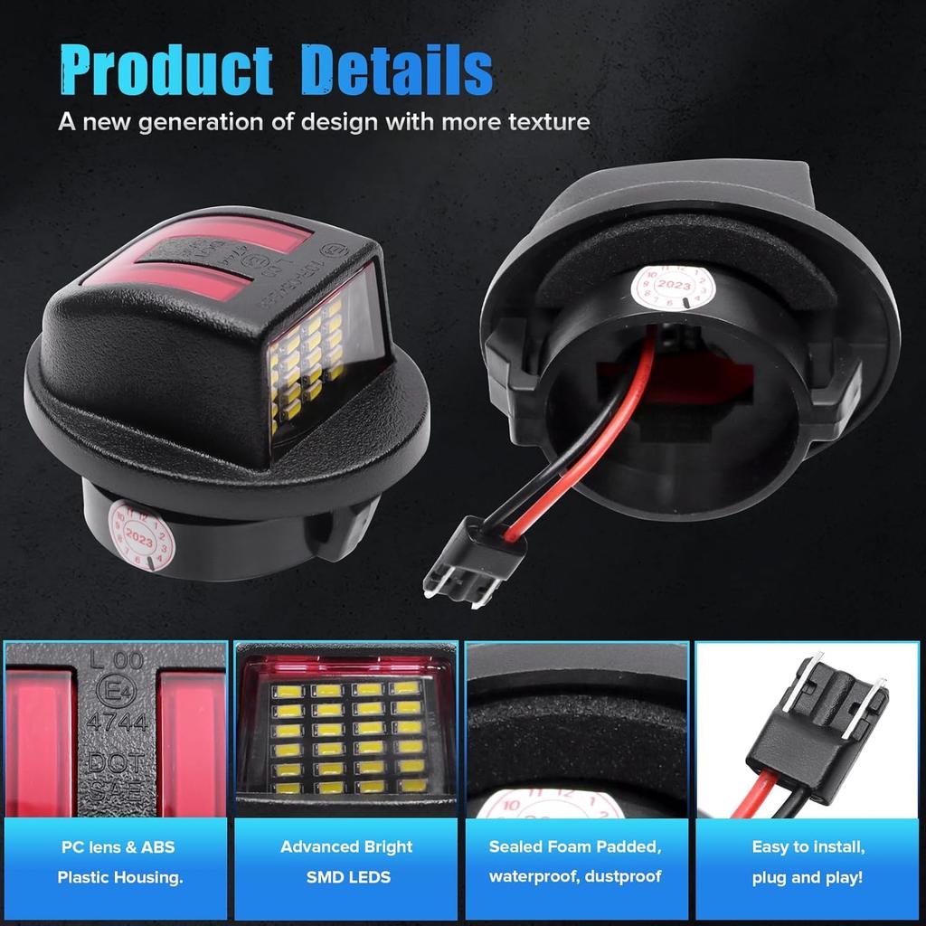 LED License Plate Light Compatible with F150 1990-2014 F250 F350 1980-1999 F250 F350 F450 F550 super duty1999-2016 Bronco80-96 Ranger83-11 6500K Tag