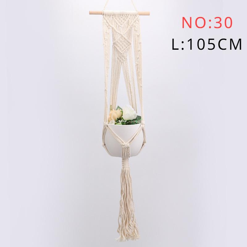 Gardening Green Plant Hanging Basket Cotton Rope Hanger Flower Pot Handmade Macrame Pot Pocket Wall Boho Courtyard Home Decor