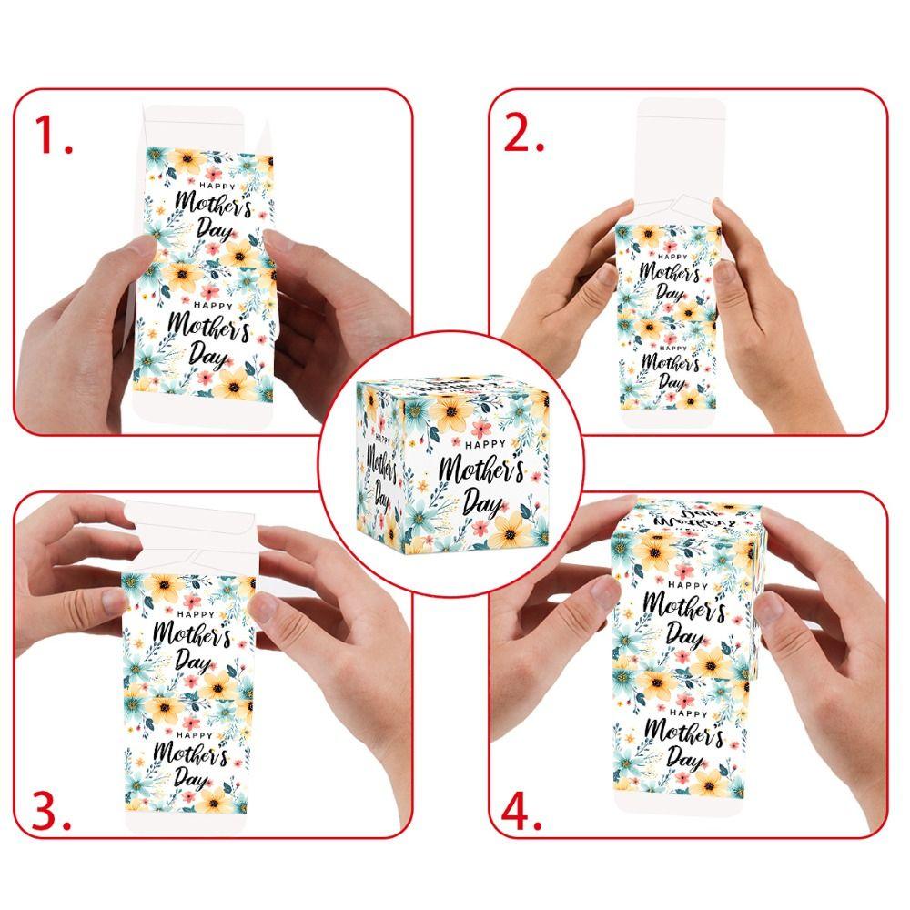 12pcs Cartoon Snack Candy Boxes Romantic Cookie Box Mother's Day Gift Boxes  Birthday Supplies