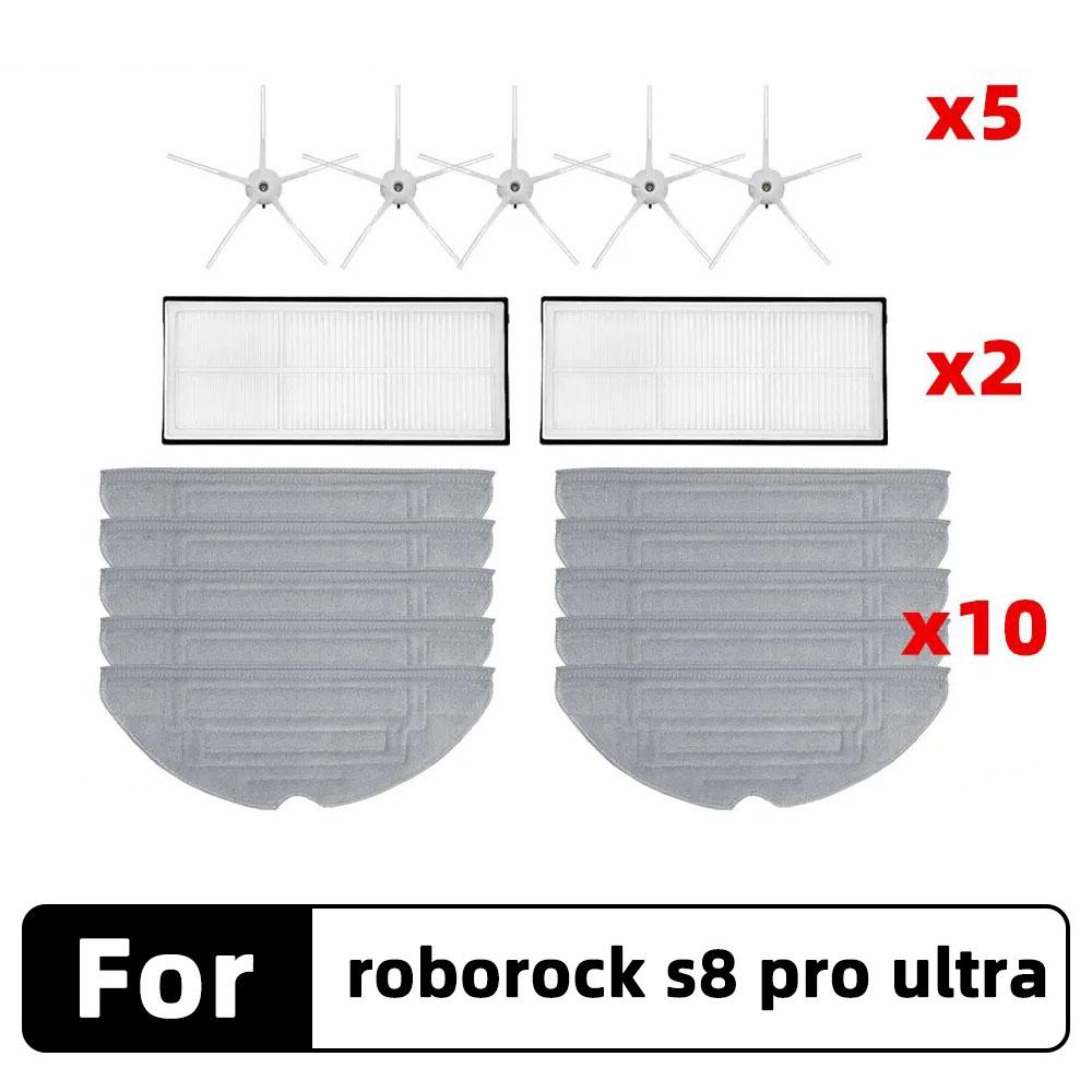 Compatible for Roborock S8 Pro Ultra, G20 A6900RR Main Side Brush Hepa Filter Mop Cloth Dust Bag Spare Parts Accessories