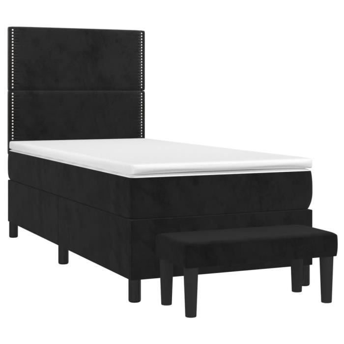 3137751 vidaXL Divan Bed and Mattress Black 80x200 Cm Velvet